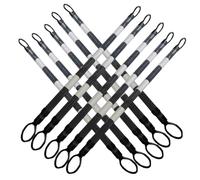 Lot de 10 cônes de signalisation rétractables, Extensibles de 1,6 à 3 m, Ruban réfléchissant de qualité Professionnelle, poteaux de sécurité, Solution de Gestion du trafic Noir et Blanc
