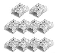 Lot de 10 connecteurs de borne à vis à 2 broches pour bandes lumineuses LED de 8 mm et 10 mm, adaptateur de câble transparent sans soudure à fixation rapide (bande à bande de 8 mm)