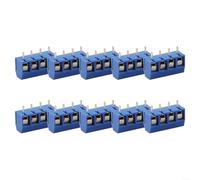 Lot de 10 connecteurs de bornier PCB Pas de 5 mm KF301 2/3/4 broches | Cuivre étamé, coque ignifuge PA66, indice 300 V 10 A, gamme de fils 22-14 AWG, design empilable 2/3/4P