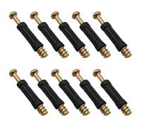 Lot de 10 connecteurs de meubles excentriques, chevilles métalliques avec vis de connexion en plastique pour réparation d'armoire et d'étagère