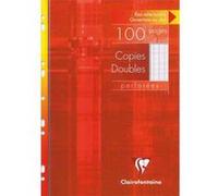Lot de 10 Copies doubles perforées blanches, Format 21 x 29,7 cm, 100 pages, grands carreaux seyès, 90g - Sous étuis carton - G