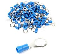 Lot de 10 cosses à anneaux en PVC isolées Bleu 1,5-2,5 mm2 Trous Ø M10
