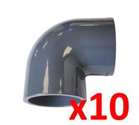 Lot de 10 Coudes angle 90° Pvc pression diam. 50