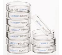 Lot de 10 coupelles en verre borosilicaté, dimensions 60 x 15 mm