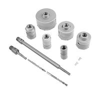 Lot de 10 Couronne Scie Trépan, Trépan Béton Set de Scies Cloches avec Adaptateur SDS, Foret Ouvre-Trou Tige d'Extension de Foret pour Perçage Précis sur Céramique Verre Marbre, 35-110 mm