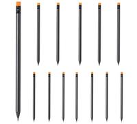 Lot de 10 crayons à papier en bois noir mat Black Edition avec gomme colorée Dureté HB, pré-taillés, 19 cm de long, durable, en huit couleurs assorties à la couleur de votre maison (orange)