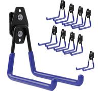 Lot de 10 crochets à outils BOTLE pour système de rangement Qbrick pour outils électriques, « droits » 13 cm, solides avec revêtement PVC, pour garage, atelier, remise, crochets doubles, capacité de c