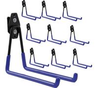 Lot de 10 crochets à outils BOTLE pour système de rangement Qbrick pour outils électriques, forme droite 19 cm, robustes avec revêtement PVC, pour garage, remise, crochets pour échelles et pelles, cro