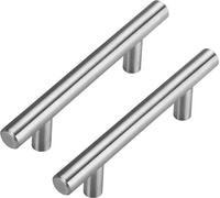 Lot de 10 crochets de cuisine, poignées de meuble, supports en T, supports de meuble vides en acier inoxydable, supports de rail, vis incluses