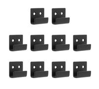 Lot de 10 crochets muraux en acier inoxydable pour carrelage mural Noir 3,8 x 3,8 cm