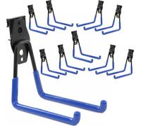 Lot de 10 crochets muraux pour outils de BOTLE, crochets pour outils électriques, « droits » 13 cm, solides avec revêtement PVC, pour garage, atelier, remise, crochets pour équipements sportifs, croch