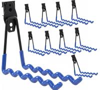 Lot de 10 crochets muraux pour outils de BOTLE, crochets pour outils électriques, forme ondulée 19 cm, avec revêtement PVC, pour garage, remise, support pour vélos ou tuyaux d'arrosage, crochets doubl