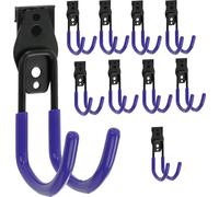 Lot de 10 crochets muraux pour outils de BOTLE, crochets pour outils, pour outils, en forme de U, 11 cm, stables avec revêtement PVC, pour garage, remise, atelier, crochets pour scie à main et scie de