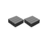 Lot de 10 dalles de terrasse WODHY clipsables bois composite gris 30 x 30 cm