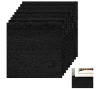 Lot de 10 Dalles Moquette Autocollantes 40 x 40cm, 1,6m² À Découper Moquette Pour Bureaux, Hôtel, Appartement, Maison, Noir
