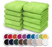Lot De 10 Débarbouillettes En Tissu Éponge,100% Coton,30 X 30 Cm,Pomme Verte