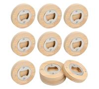 Lot De 10 Decapsuleur, DéCapsuleur, Tire Bouchon DéCapsuleur Rond En Bois, Decapsuleur Bois éPaissi Et Incassable, En Acier Inoxydable, Avec Aimant (6,5 Cm De DiamèTre)