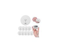 Lot de 10 détecteurs de fumée NF avec supports aimantés de fixation-EVACUATE