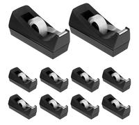 Lot de 10 dévidoirs de ruban adhésif de bureau en plastique portables - 15,2 x 4,9 x 6,4 cm - Lames tranchantes - Base antidérapante - Pour fournitures de bureau à domicile