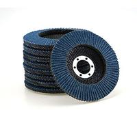 Lot de 10 disques à lamelles | Ø 115 mm | Grain 40 | Bleu | Inox | Qualité professionnelle | Pour meuleuse d'angle | Disque à lamelles | Meule à lamelles | Disques abrasifs | Meules