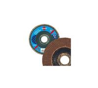 Lot de 10 disques à lamelles corindon bombés pour bois et métal - D. 115 x Al. 22,23 mm Gr. 120 - 115.120A - Leman