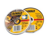 Lot de 10 disques à tronçonner métal inox 115 mm x 1,2 x 22,2 mm DT42335TZ-QZ DEWALT