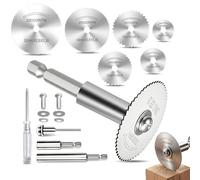 Lot de 10 disques à tronçonner pour métal, accessoires Dremel, kit complet avec 6 disques à tronçonner 65 mm/106 mm, adaptateur pour la coupe du bois, de la pierre, du métal