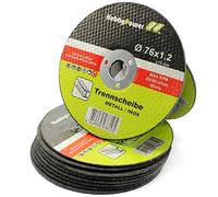 Lot de 10 disques à tronçonner pour métal pour meuleuse d'angle sans fil Parkside Lidl PWSA 12-Li Ø 76 mm