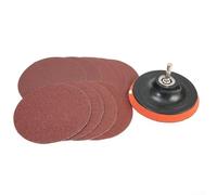 Lot de 10 disques abrasifs de 100 mm avec support M10, abrasifs en oxyde d'aluminium pour le polissage automatique du bois, grain 60-240 pour outils de perceuse rotative