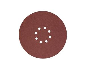 Lot de 10 disques abrasifs en oxyde d'aluminium rouge de 22,9 cm, grain 40, avec 8 trous pour extraction, projets d'atelier, papier abrasif rond