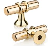 Lot de 10 Doré T Bouton Tiroir, Moderne Élégant Or Poignée Meuble Cuisine Alliage de Zinc Unique Trou Poignée Porte Armoire pour