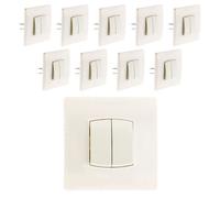 Lot de 10 doubles interrupteurs va et vient Diwone 10A - Zenitech