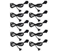Lot de 10 douilles E14 avec interrupteur à câble, 3,40 m de long, anneau de montage Ø 40 mm, pour abat-jour en papier, lampes, lampes - Noir