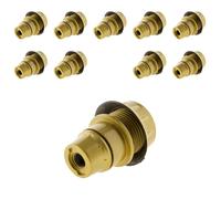 Lot de 10 douilles E14 simple bague - doré - Zenitech