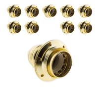 Zenitech - Lot de 10 douilles E27 acier laitonné double bague + borne de terre G