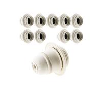 - Lot de 10 douilles E27 + bague - Blanc