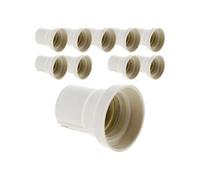 - Lot de 10 douilles E27 résine - Blanc