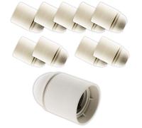 Lot de 10 douilles lisses sans bague E27 - blanc - Zenitech