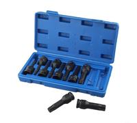 Lot de 10 douilles Torx Star 1/2" pour T20 pour T30 T40 T45 T50 T52 T55 T60 T70 T80 - Kit d'embouts noirs avec étui de rangement pour réparation automobile