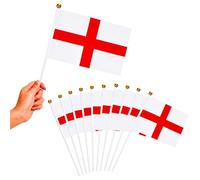 Lot de 10 drapeaux de St George à la main en tissu pour rugby, cricket, coupe du monde royal, événement