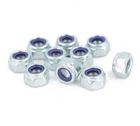 Lot de 10 - Écrou frein hexagonal M8 avec nylon DIN 985 classe 8 zingué