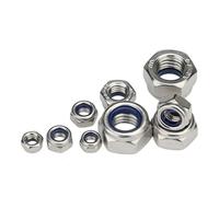 Lot de 10 écrous de blocage hexagonaux antidérapants en acier inoxydable 201, anti-desserrage, en nylon, autobloquants, M10, M12, M14, M16(M12)