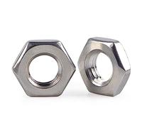 Lot de 10 écrous hexagonaux fins en acier inoxydable 304 anglais 1/2-13, épaisseur : 8 mm