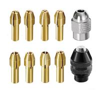 Lot de 10 écrous rotatifs à trois mâchoires pour outils rotatifs, tiges flexibles de 0,8 mm à 3,2 mm, porte-embouts compatibles