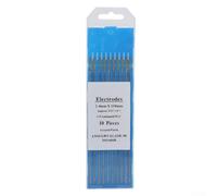 Lot de 10 électrodes en tungstène au lanthane WL15 - En acier inoxydable - Courant de soudage 150 A - 250 A (2,4 mm x 150 mm)