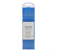 Lot de 10 électrodes WL15 Lanthane tungstène pour soudage TIG Acier inoxydable Acier au carbone Cuivre Alliage d'aluminium avec consommation réduite d'électrodes (1,0 mm x 175 mm)