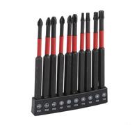 Lot de 10 embouts de tournevis de 100 mm avec tige hexagonale de 6,35 mm, forets magnétiques pour visseuse à percussion, comprend PH pour têtes Torx pour outils de jardin