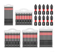 Lot de 10 embouts de tournevis magnétiques PH2 avec design antidérapant à dents fines compatibles avec tournevis manuel, perceuse électrique et perceuse pneumatique (65 mm)