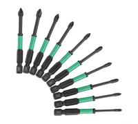 Lot de 10 embouts de tournevis noirs 75 mm PH1 PH2 en carbure à couple élevé hexagonal 6,35 mm pour montage de meubles, réparation automobile, rénovation de maison