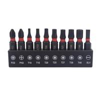 Lot de 10 embouts de tournevis Torx Star 25 mm Tige hexagonale magnétique | La pointe magnétique maintient les vis fermement en place, gardant votre travail stable et vos mains libres pour un travail